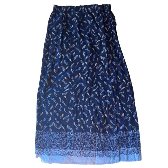 Vintage Dresses & Skirts - Y2K Size Medium Vintage Floral Skirt Wrap Long Midi/Maxi Cotton
